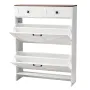 Shoe Cabinet with 2 Flip Drawers, Farmhouse Shoes Storage Cabinet with 2 Drawers and Anti-Tipping Device, Freestanding Shoe Orga