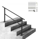 Outdoor Stair Railing, Fits for 1-3 Steps Transitional Wrought Iron Handrail, Adjustable Exterior Stair Railing, Handrails for