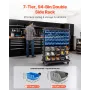 VEVOR 7-Tier Double-Sided Rolling Bin Storage Rack, 94 Plastic Bins, Dual-Sided Parts Organizer with Wheels, Mobile Tool Organiz