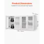 Laundry Room Wall Cabinet, 2-Tier Wall Mounted Cabinet with Adjustable Shelf, Cupboard Storage with 4 Doors, for Kitchen, Bathro