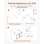 Laundry Room Wall Cabinet, 2-Tier Wall Mounted Cabinet with Adjustable Shelf, Cupboard Storage with 4 Doors, for Kitchen, Bathro