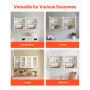 Laundry Room Wall Cabinet, 2-Tier Wall Mounted Cabinet with Adjustable Shelf, Cupboard Storage with 4 Doors, for Kitchen, Bathro