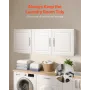 VEVOR Laundry Room Wall Cabinet, 2-Tier Wall Mounted Hanging Cabinet with Adjustable Shelf, Cupboard Storage with 3 Doors, for K