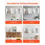 Laundry Room Wall Cabinet, 2-Tier Wall Mounted Hanging Cabinet with Adjustable Shelf, Cupboard Storage with 3 Doors, for Kitchen