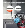 Drain Cleaner Machine 15m x 8mm, Auto Feed Sewer Snake Auger with 4 Cutters & Air-activated Foot Switch for 50mm to 100mm Pipes