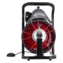 Drain Cleaner Machine 15m x 8mm, Auto Feed Sewer Snake Auger with 4 Cutters & Air-activated Foot Switch for 50mm to 100mm Pipes