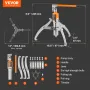 Hydraulic Gear Puller, 15 Ton Max Capacity Wheel Bearing Pulling Separator, 2 or 3 Jaws Puller, Vertically and Horizontally, 30.