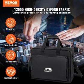 Padded DJ Mixer Gig Bag, 1200D Oxford Fabric, DJ Gear Carry Bag with a Storage Pocket 4.92 ft Removable Shoulder Strap 0.39 in P