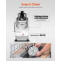 Food Processor & Vegetable Chopper, 2 Feeding Holes Food-Grade Stainless Steel Food Processor Chopper with Detachable 6 Blades, 