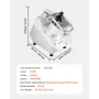 VEVOR foodprocessor og grøntsagshakker, 2 fodringshuller Foodprocessor-hakker i rustfrit stål i fødevarekvalitet med aftagelig