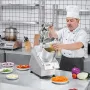 Food Processor & Vegetable Chopper, 2 Feeding Holes Food-Grade Stainless Steel Food Processor Chopper with Detachable 6 Blades, 