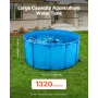 Canvas Fish Pond, 1320 Gal Capacity Above Ground Fish Pond, Foldable PVC Koi Tank, Round Goldfish Tank with Stable Frame and Dra