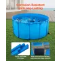 Canvas Fish Pond, 1320 Gal Capacity Above Ground Fish Pond, Foldable PVC Koi Tank, Round Goldfish Tank with Stable Frame and Dra