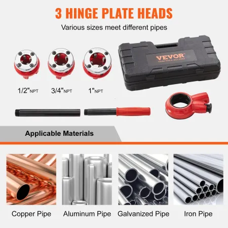 Ratchet Pipe Threader Kit, 1/2" NPT, 3/4" NPT, 1" NPT Manuel