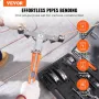 Pipe Tube Bender, 6.4mm-22.2mm Ratcheting Tubing Benders, 90° Forward/Reverse Pipes Bending Tools with 7 Dies for HVAC Air Condi