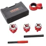 Ratchet Pipe Threader Kit, 1/2" NPT, 3/4" NPT, 1" NPT Manual Ratcheting Pipe Threader, Portable Pipe Threading Tool Set with 3PC
