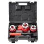 Ratchet Pipe Threader Kit, 1/2" NPT, 3/4" NPT, 1" NPT Manual Ratcheting Pipe Threader, Portable Pipe Threading Tool Set with 3PC