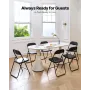 6 Pack Folding Chairs, Foldable Leather Chairs with Heavy Duty Metal Frame & Padded Cushion, Portable Folding Card Table Chairs,
