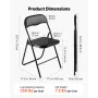 6 Pack Folding Chairs, Foldable Leather Chairs with Heavy Duty Metal Frame & Padded Cushion, Portable Folding Card Table Chairs,