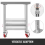 Rustfrit stål Catering Arbejd Tabel 30x18 tommer kommercielt