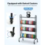 VEVOR 3D Printer Filament Storage Rack, 4 Tier Heavy Duty Storage Shelf, Rolling Filament Spool Holders Racks with Wheels, Filam