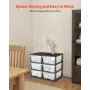 Plastic Storage Drawers, 2 Pack Storage Organizer Drawer, 6 Drawers Closet Organization and Storage Dividers, Dresser Organizer 