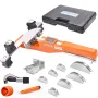 Pipe Tube Bender, 6.4mm-22.2mm Ratcheting Tubing Benders, 90° Forward/Reverse Pipes Bending Tools with 7 Dies for HVAC Air Condi