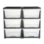 Plastic Storage Drawers, 2 Pack Storage Organizer Drawer, 6 Drawers Closet Organization and Storage Dividers, Dresser Organizer 