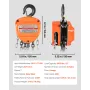 VEVOR Hand Chain Hoist, 2 Ton Capacity, Manual Chain Block with Upgrade G80 Galvanized Chain, 6 m Lifting Height, Heavy Duty Pul