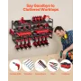 Power Tool Organizer Wall Mount, 4-Layer Storage Rack with 8 Drill Holders, Tools Holder and Storage Rack with Screwdriver Holde