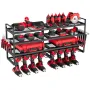 Power Tool Organizer Wall Mount, 4-Layer Storage Rack with 8 Drill Holders, Tools Holder and Storage Rack with Screwdriver Holde