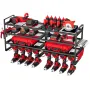 Power Tool Organizer Wall Mount, 4-Layer Storage Rack with 8 Drill Holders, Tools Holder and Storage Rack with Screwdriver Holde