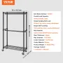 Heavy Duty Clothes Rack, Double Hanging Rods Clothing Garment Rack with Bottom and Top Storage Tier, Rolling Clothing Rack for H