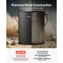 VEVOR Ash Bucket, 4 PCS with Lid, Shovel, Broom and Gloves, Metal Fireplace Charcoal Bucket and Ash Can, 15L Large Capacity for 