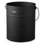 Ash Bucket, 4 PCS with Lid, Shovel, Broom and Gloves, Metal Fireplace Charcoal Bucket and Ash Can, 15L Large Capacity for Firepl
