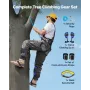 VEVOR Tree Climbing Spikes Set, Height-Adjustable Tree Climbing Gear with Straps & Waist Harness, 159 kg Load Capacity, Heavy Du