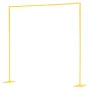 Arch Backdrop Stand, 2.4 x 2.4 m, Stable Structure, Easy Assembly, Square Gold Metal Arch Backdrop Stand for Wedding, Birthday P