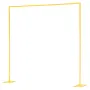 Arch Backdrop Stand, 2.4 x 2.4 m, Stable Structure, Easy Assembly, Square Gold Metal Arch Backdrop Stand for Wedding, Birthday P