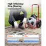 VEVOR Drain Cleaner Machine 22m x 9.5mm, Sewer Snake Auger Manual Feed on Wheels, Portable Drain Cleaning Machine with 6 Cutters