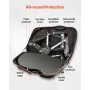 Bike Travel Case, Bicycle Travel Bag with EVA Hard Shell, Quick-Release Buckle, Dual Zipper, TSA Lock and Wheels, Black Bicycle 