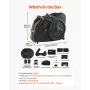 VEVOR Bike Travel Case, Bicycle Travel Bag with EVA Hard Shell, Quick-Release Buckle, Dual Zipper, TSA Lock and Wheels, Black Bi