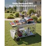 VEVOR Outdoor Grill Cart, 925 x 595 x 25mm Tabletop Size Grilling Table, Movable Outdoor Cooking Table with 4 Spice Containers, 