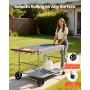 VEVOR Udendørs Grillvogn, 925 x 595 x 25mm Bordpladestørrelse Grillbord, Flytbart Udendørs Madlavningsbord med 4