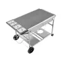 Outdoor Grill Cart, 925 x 595 x 25mm Tabletop Size Grilling Table, Movable Outdoor Cooking Table with 4 Spice Containers, Wheels