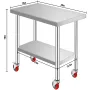 Rustfrit stål Catering Arbejd Tabel 30x18 tommer kommercielt