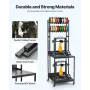 VEVOR 3D Printer Filament Storage Rack, 4-Tier 3D Printer Stand with Filament Storage, Spools Holder Racks Cart with Wheels, Fil