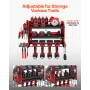 VEVOR Power Tool Organizer Vægmontering, 3-lags opbevaringsstativ med 4 boreholdere, værktøjsholder og opbevaringsstativ med