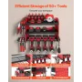 VEVOR Power Tool Organizer Wall Mount, 3-Layer Storage Rack with 4 Drill Holders, Tools Holder and Storage Rack with Side Pegboa