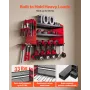 VEVOR Power Tool Organizer Wall Mount, 3-Layer Storage Rack with 4 Drill Holders, Tools Holder and Storage Rack with Side Pegboa