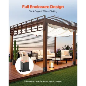 VEVOR 4x4 Post Base 10 Pcs, Inner Size 3.6x3.6 inch / 91.44x91.44 mm Post Brackets, Heavy Duty Carbon Steel Decking Posts, Wood 